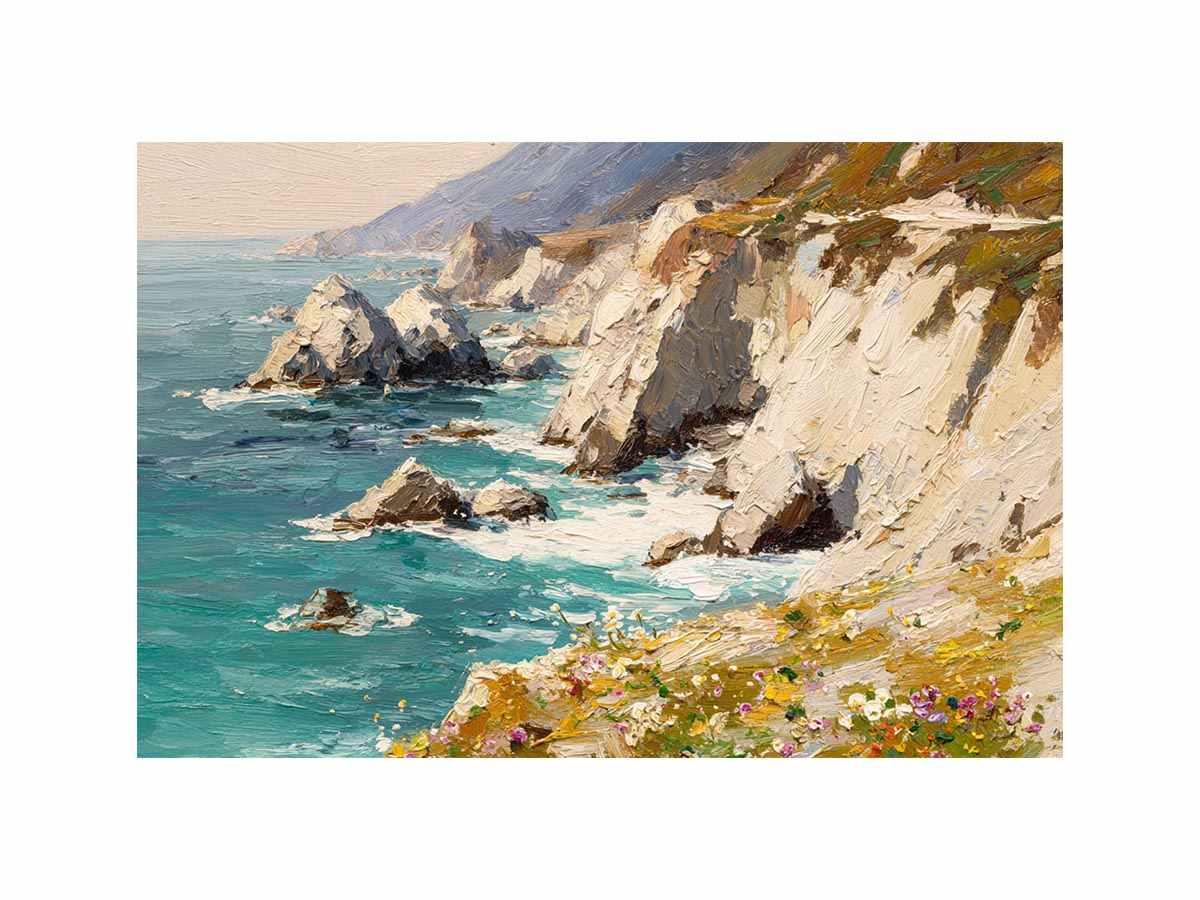Coastal Cliff Harmony coastal artwork for modern living room decor