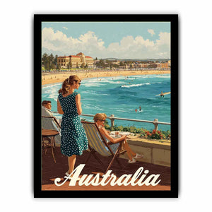 Seaside Promenade coastal artwork for modern living room decor