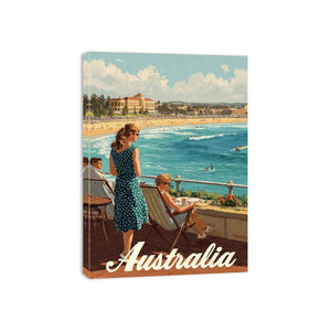 Seaside Promenade coastal artwork for modern living room decor