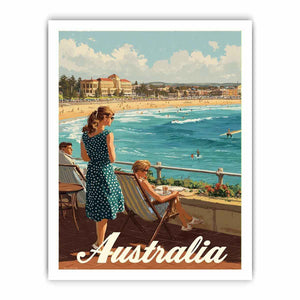 Seaside Promenade coastal artwork for modern living room decor