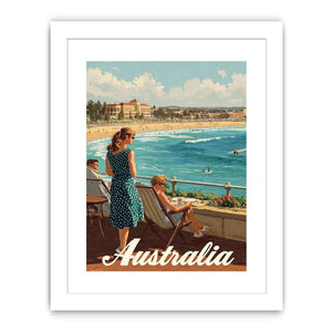 Seaside Promenade coastal artwork for modern living room decor