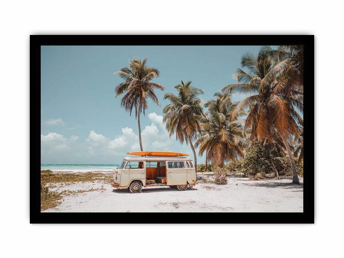 Island Van Escape coastal artwork for modern living room decor