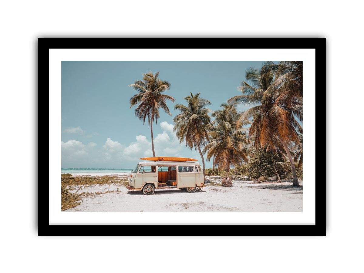 Island Van Escape coastal artwork for modern living room decor