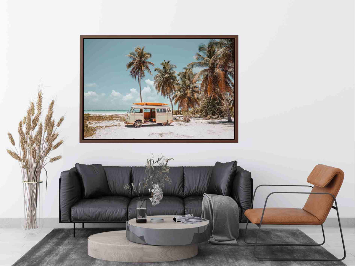 Island Van Escape coastal artwork for modern living room decor