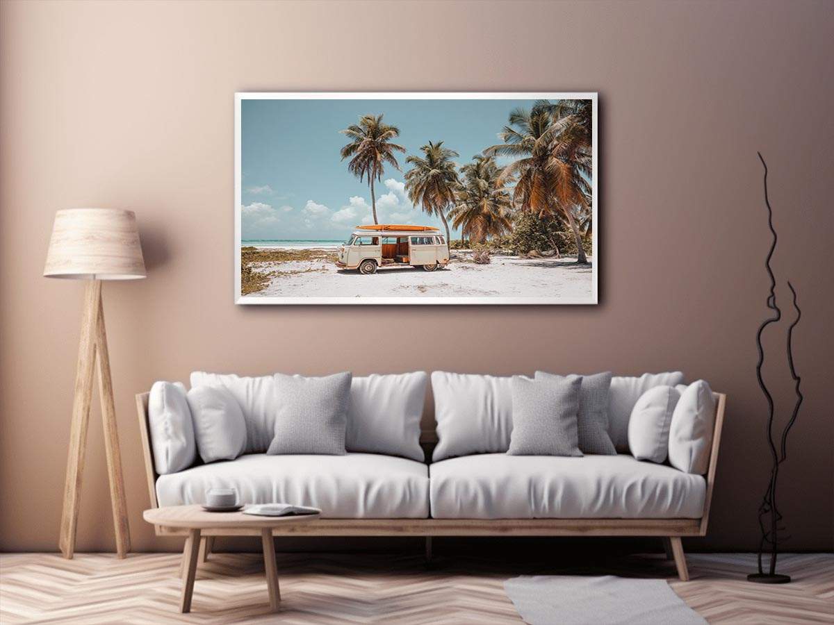 Island Van Escape coastal artwork for modern living room decor