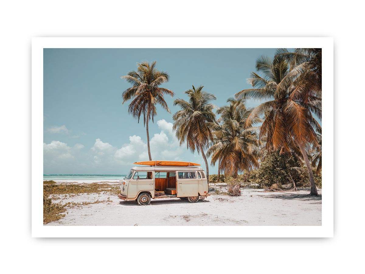 Island Van Escape coastal artwork for modern living room decor