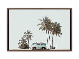 Minimal Palm Journey coastal artwork for modern living room decor