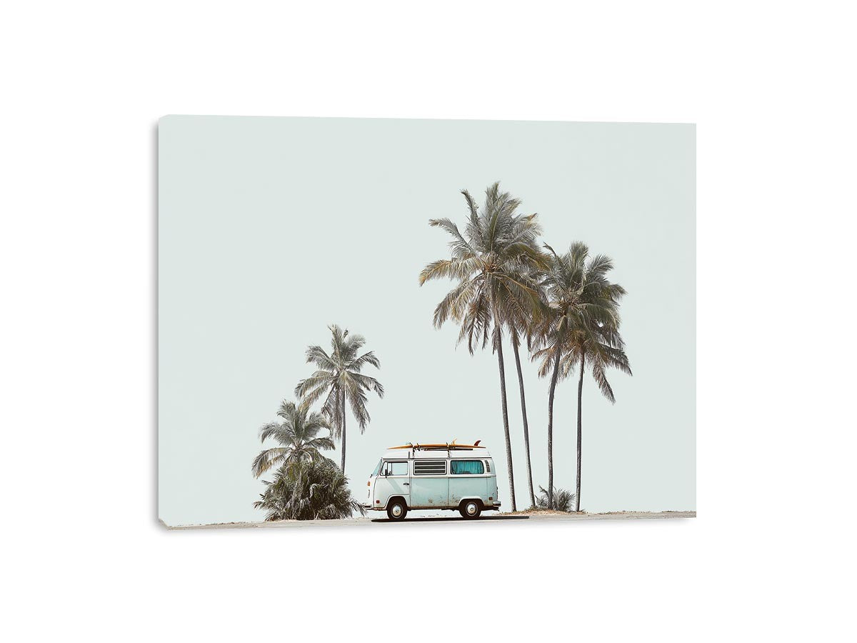 Minimal Palm Journey coastal artwork for modern living room decor