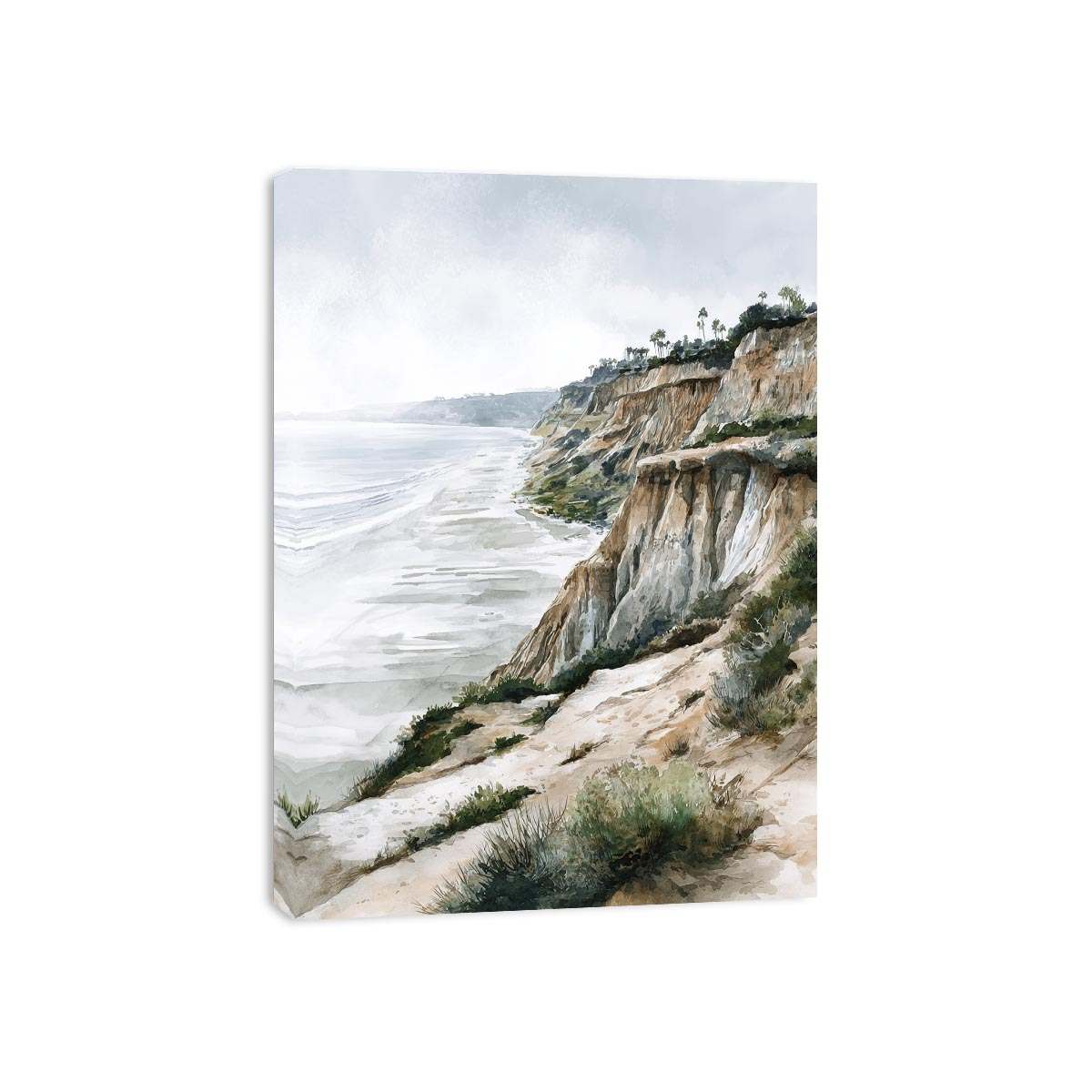 Misty Coastal Bluffs coastal artwork for modern living room decor