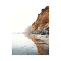 Golden Cliff Reflections coastal artwork for modern living room decor