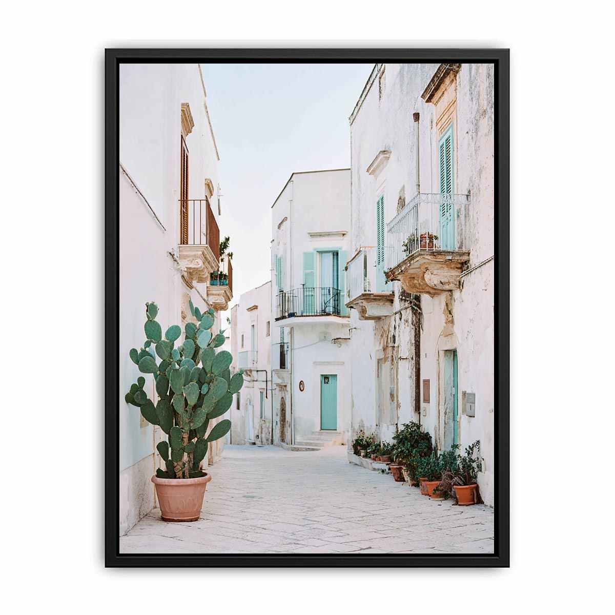 Mediterranean Mint Lane coastal artwork for modern living room decor