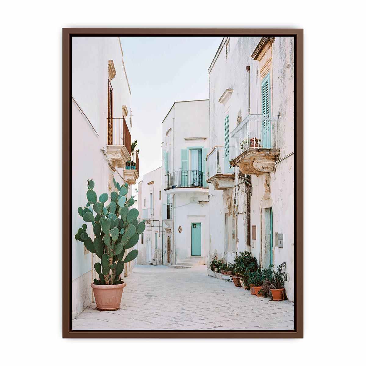 Mediterranean Mint Lane coastal artwork for modern living room decor