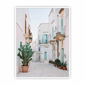 Mediterranean Mint Lane coastal artwork for modern living room decor