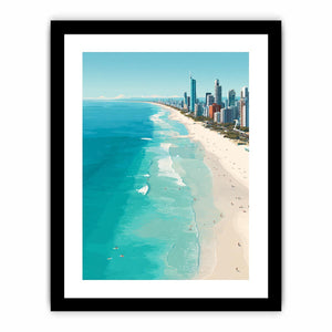 Turquoise coastline and skyline coastal photography for modern living room decor