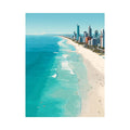 Turquoise coastline and skyline coastal photography for modern living room decor