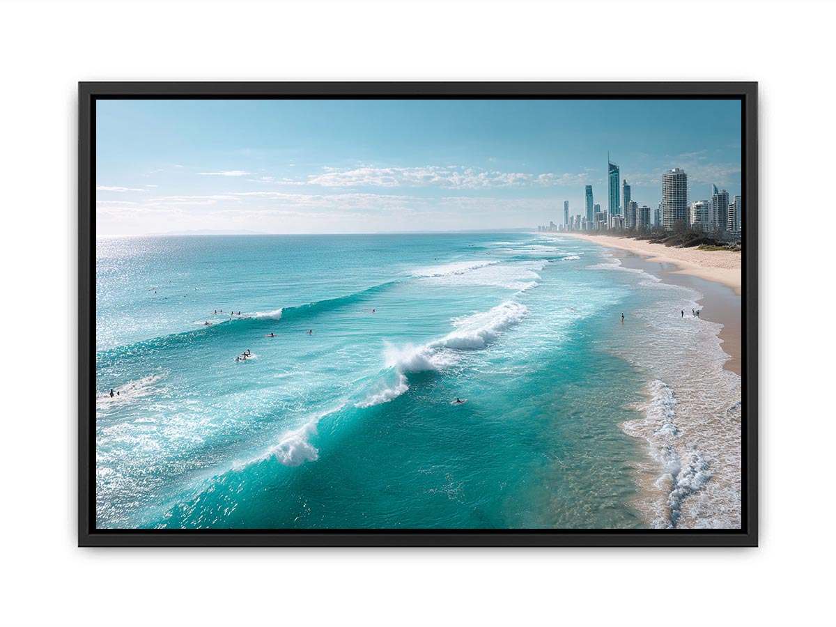 Ocean waves and coastal skyline photography for elegant beach house decor