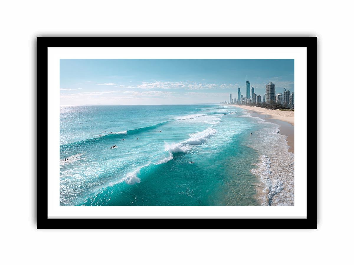 Ocean waves and coastal skyline photography for elegant beach house decor
