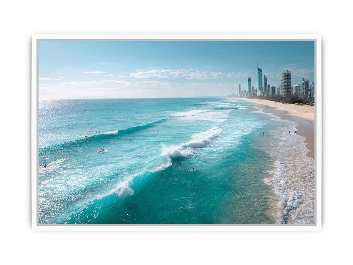 Ocean waves and coastal skyline photography for elegant beach house decor