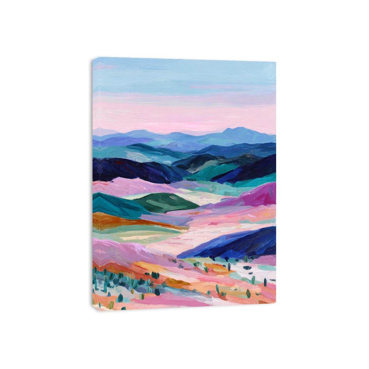 Colorful mountain landscape artwork for modern living room wall decor