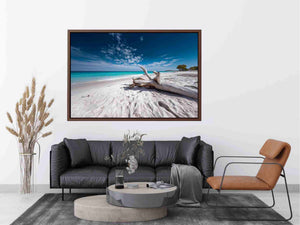 Driftwood Horizon coastal artwork for modern living room decor