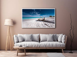 Driftwood Horizon coastal artwork for modern living room decor