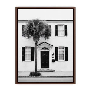 Palm House Noir coastal artwork for modern living room decor