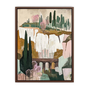 Cliffside Garden Passage premium canvas art for modern living room decor