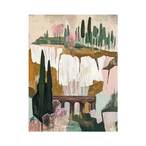Cliffside Garden Passage premium canvas art for modern living room decor