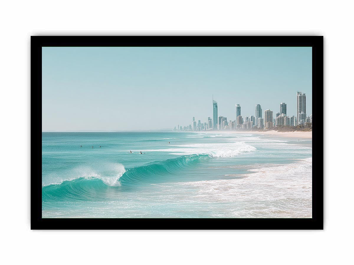 Coastal Skyline coastal artwork for modern living room decor