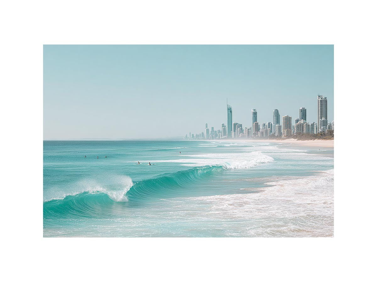 Coastal Skyline coastal artwork for modern living room decor