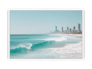 Coastal Skyline coastal artwork for modern living room decor