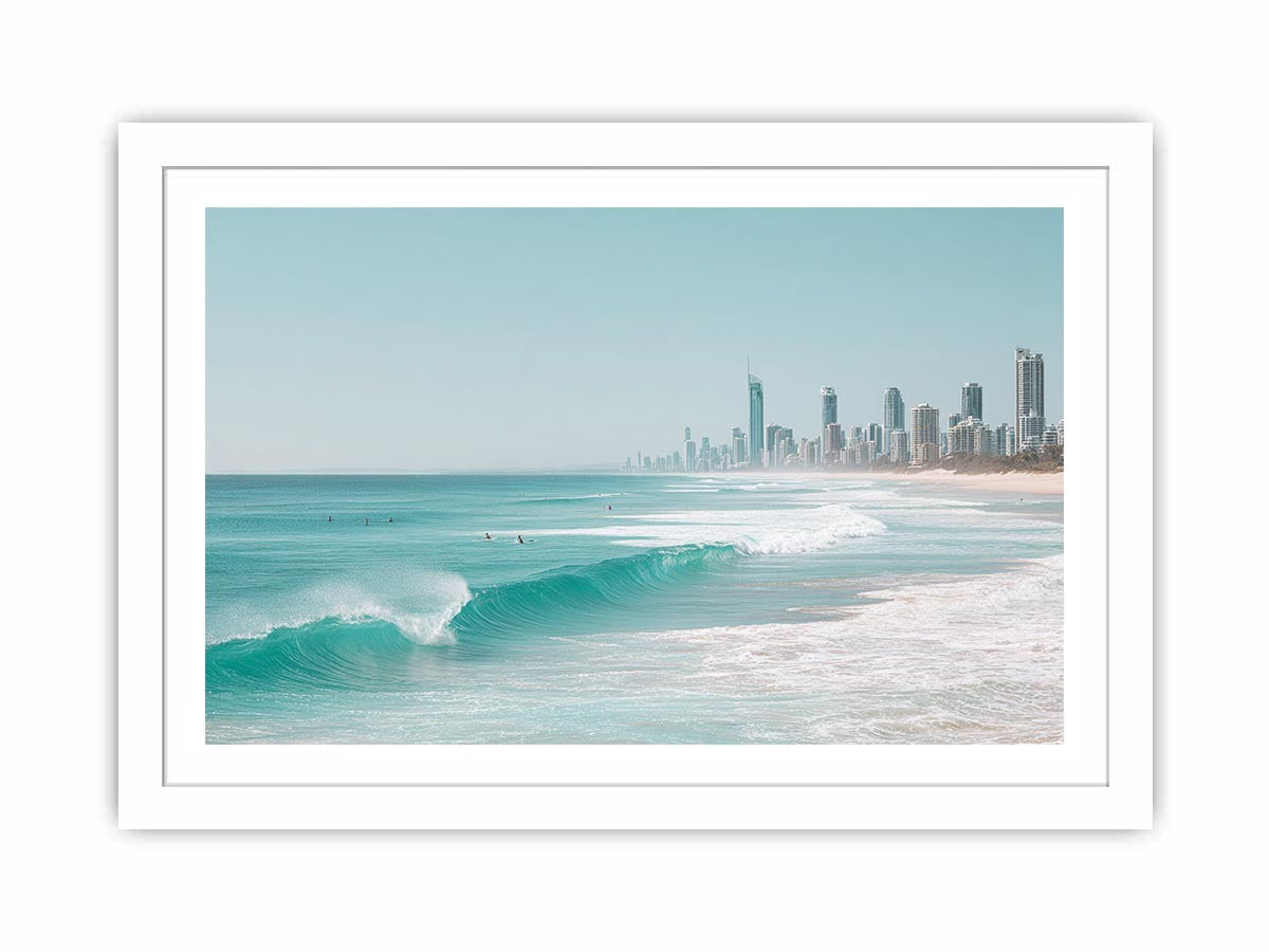 Coastal Skyline coastal artwork for modern living room decor