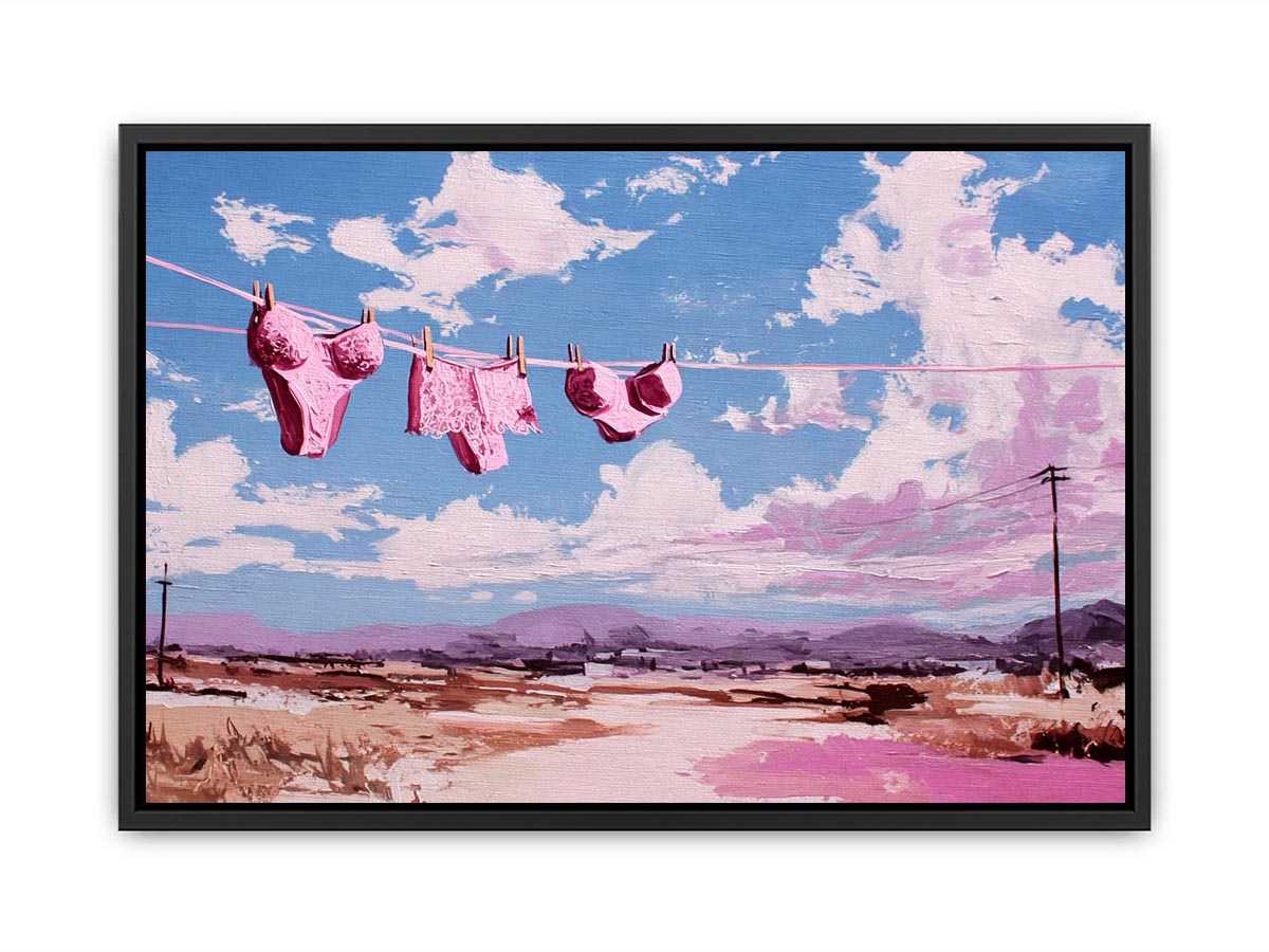 Pink Sky Laundry coastal artwork for modern living room decor