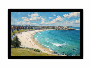 Azure Bay Impression coastal artwork for modern living room decor