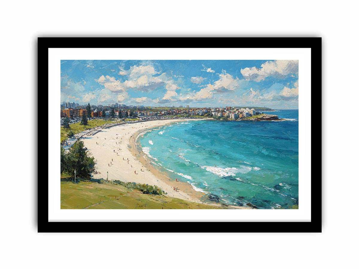 Azure Bay Impression coastal artwork for modern living room decor