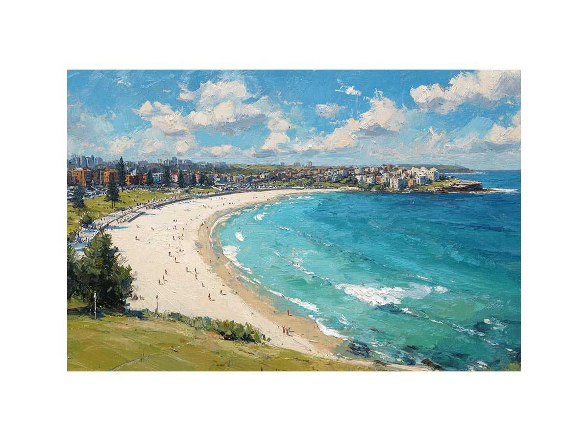 Azure Bay Impression coastal artwork for modern living room decor