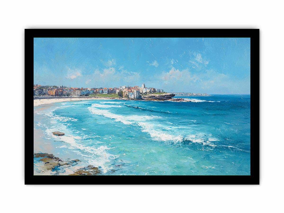 Bondi Blue Escape coastal artwork for modern living room decor