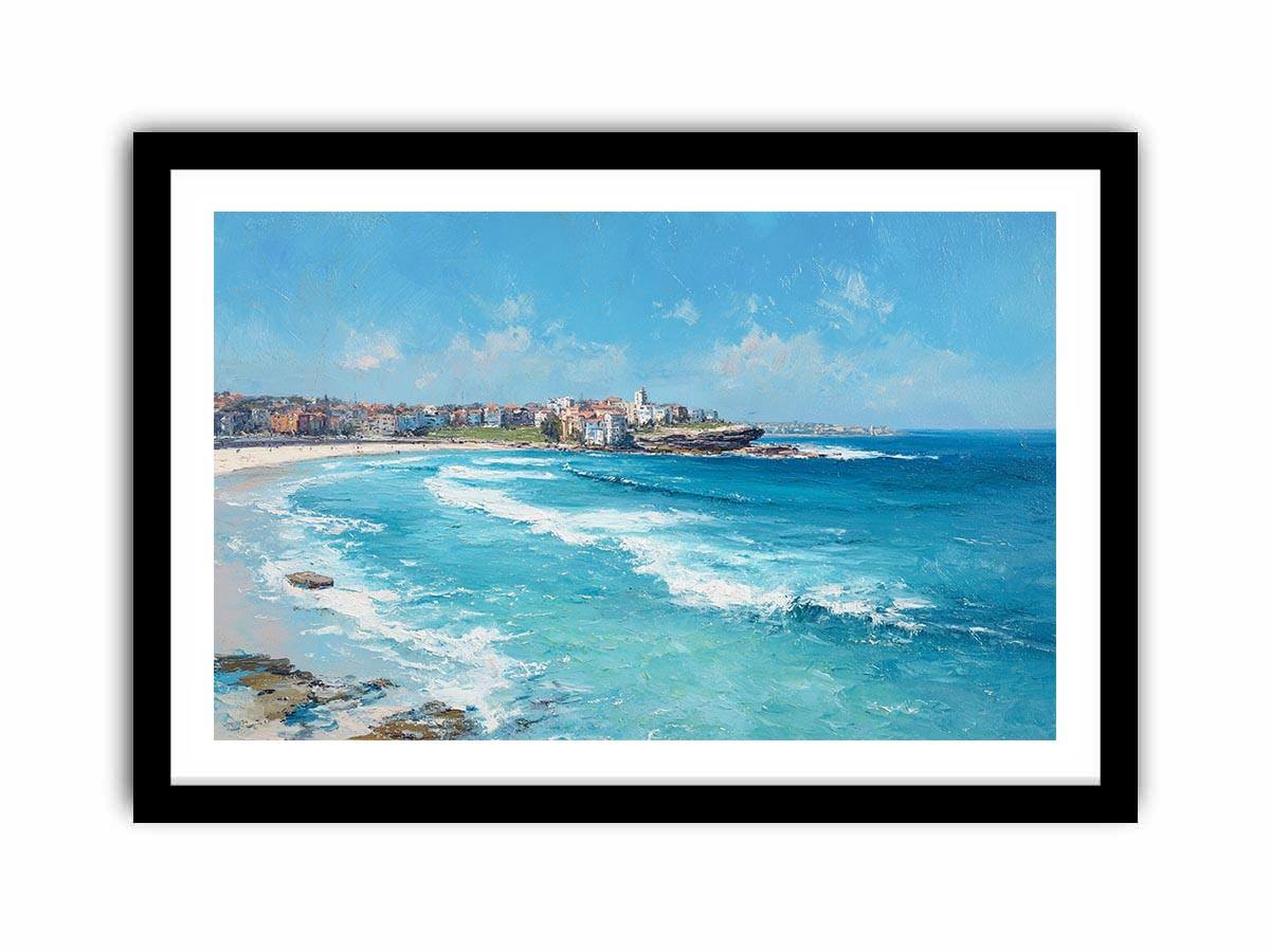 Bondi Blue Escape coastal artwork for modern living room decor