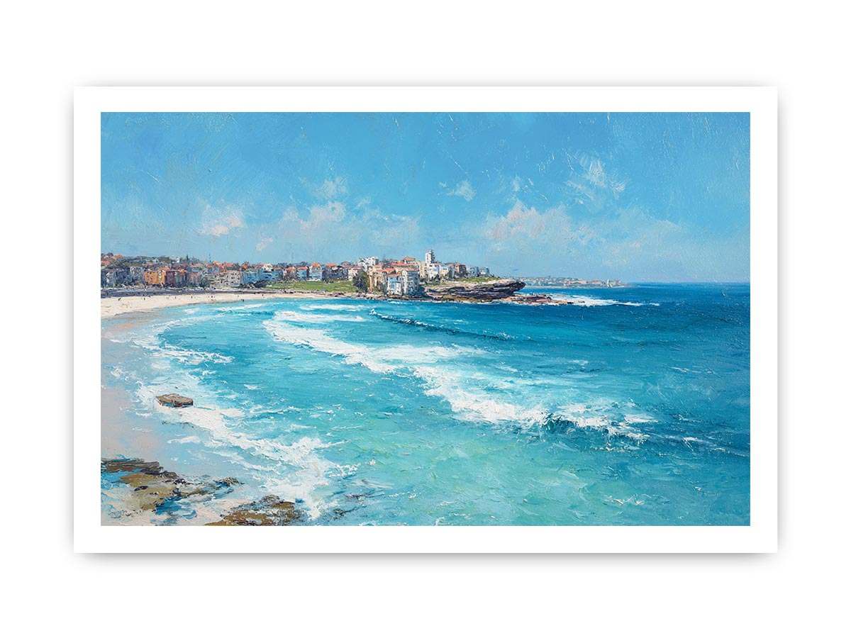 Bondi Blue Escape coastal artwork for modern living room decor