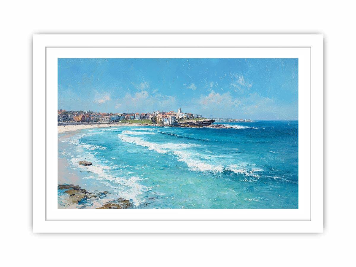 Bondi Blue Escape coastal artwork for modern living room decor