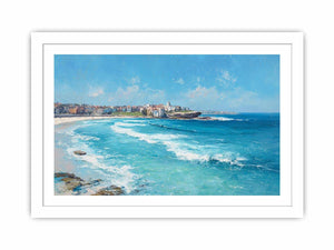 Bondi Blue Escape coastal artwork for modern living room decor