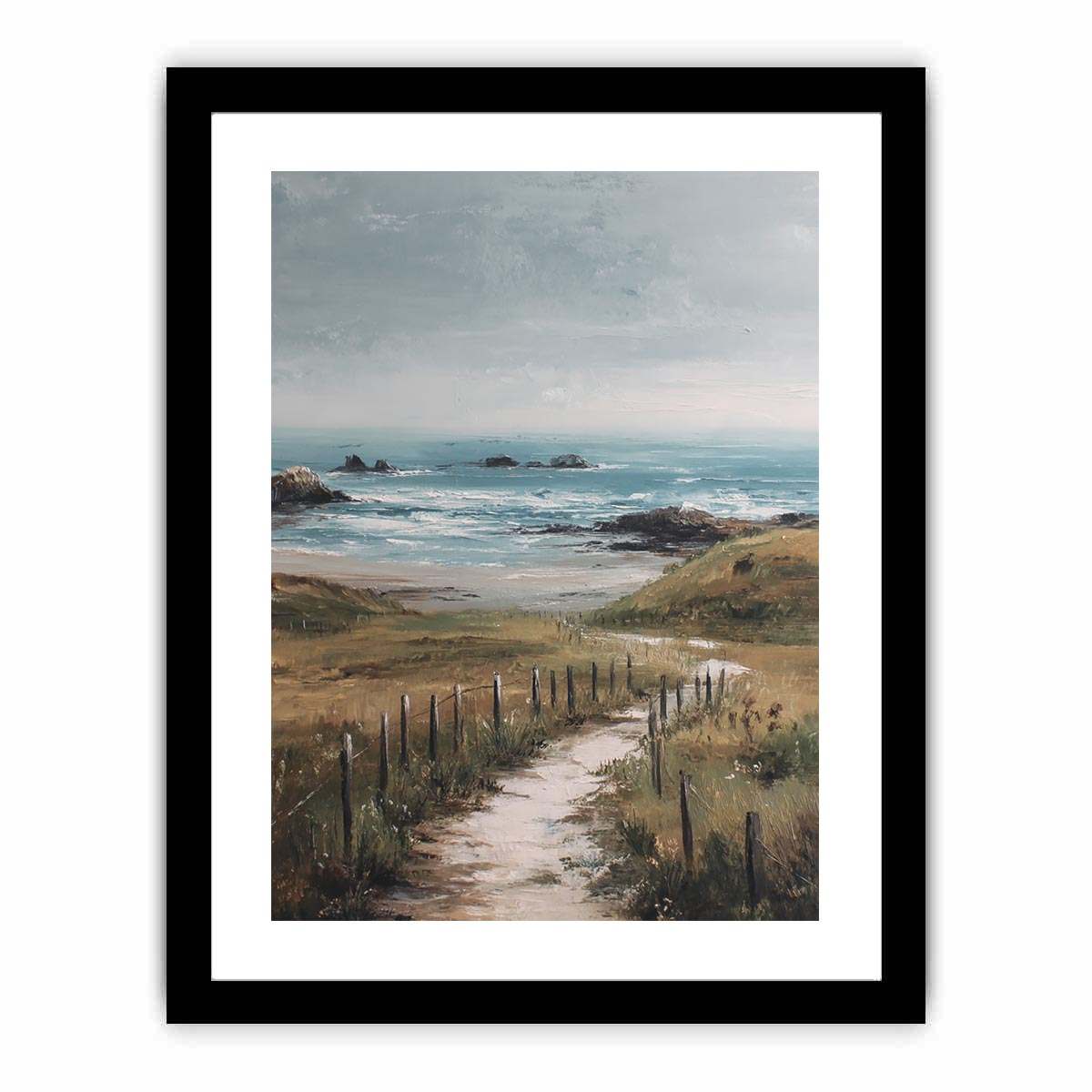 Coastal Path Serenity coastal artwork for modern living room decor