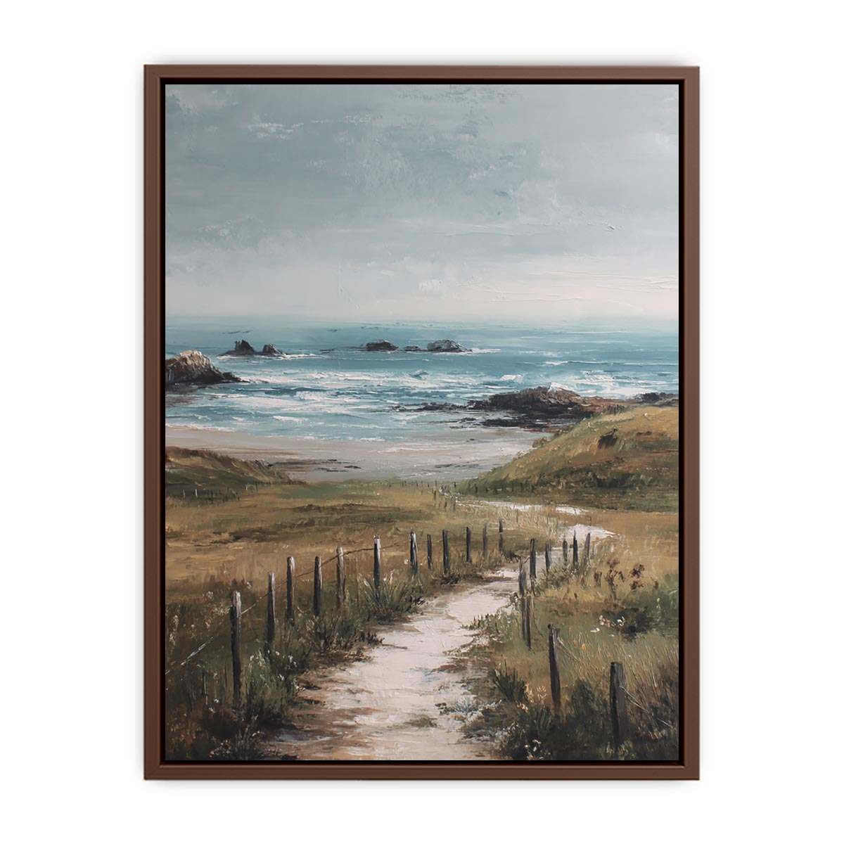 Coastal Path Serenity coastal artwork for modern living room decor