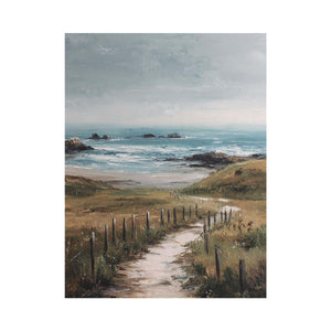 Coastal Path Serenity coastal artwork for modern living room decor