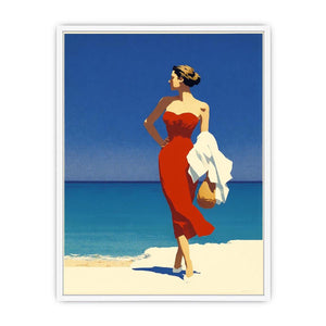 Crimson Tide Elegance coastal artwork for modern living room decor