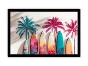 Tropical Surf Dreams coastal artwork for modern living room decor