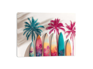 Tropical Surf Dreams coastal artwork for modern living room decor