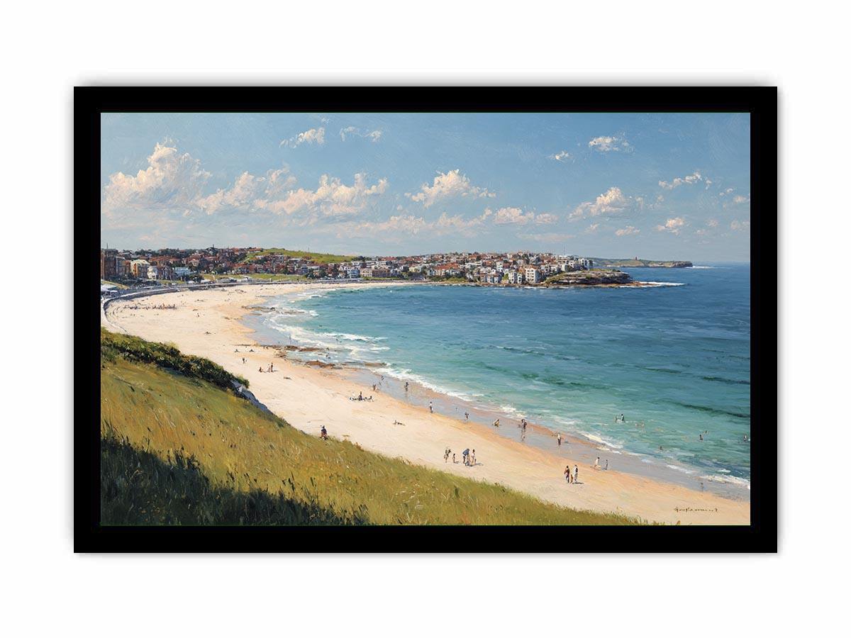 Golden Coast Panorama coastal artwork for modern living room decor