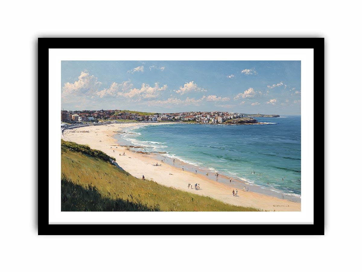 Golden Coast Panorama coastal artwork for modern living room decor