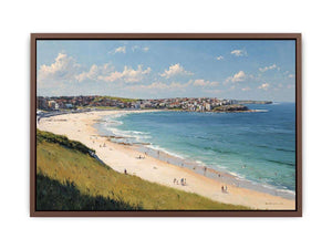 Golden Coast Panorama coastal artwork for modern living room decor